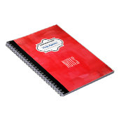 Carnet Composition personnalisée à motif rouge élégant (Côté Droit)