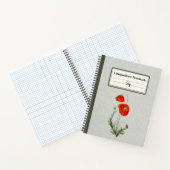 Carnet Composition personnalisée de la fleur de pavot rou (Intérieur)
