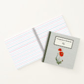 Carnet Composition personnalisée de la fleur de pavot rou (Intérieur)