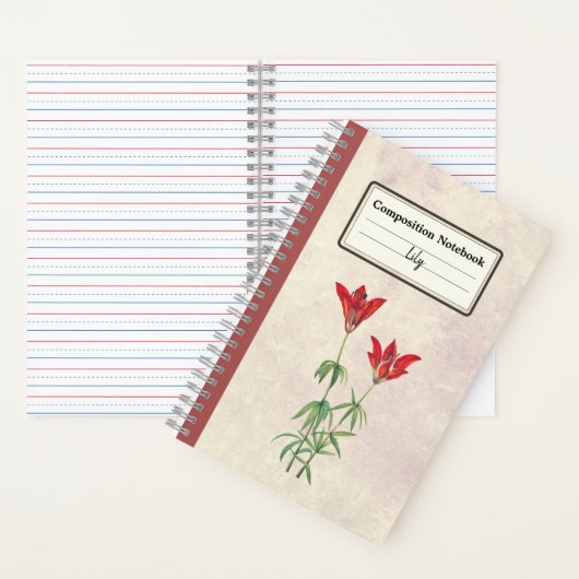 Carnet Composition personnalisée en lys de bois (À l'intérieur)