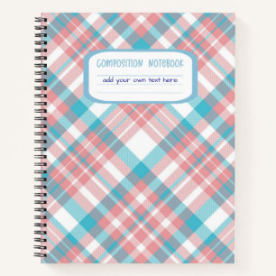 Carnet Composition préppante bleue et rose