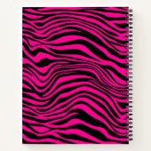 Carnet Composition rayée zèbre rose chaud et noir (Dos)
