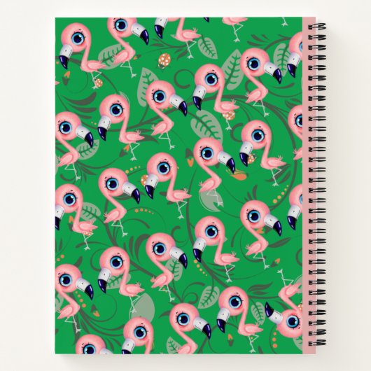 Carnet Composition spirale Flamant rose (Dos)