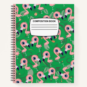 Carnet Composition spirale Flamant rose