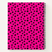 Carnet Composition Taches de guépard rose chaud et noir (Dos)