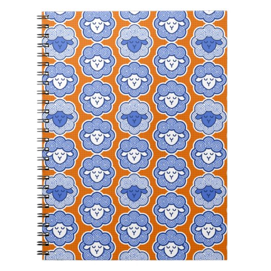 Carnet Compter les moutons - bleu & orange (Devant)