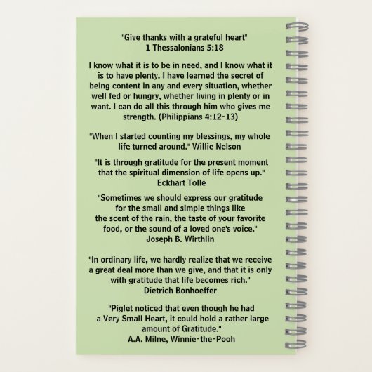 Carnet Compter mes bénédictions (Verso)