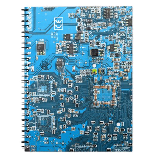 Carnet Computer Geek Circuit Board Blue (Devant)