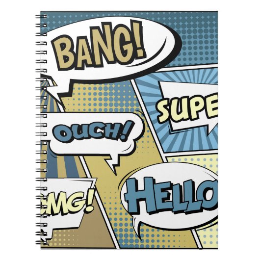 Carnet concept créatif Abstrait comic pop art style blan (Devant)