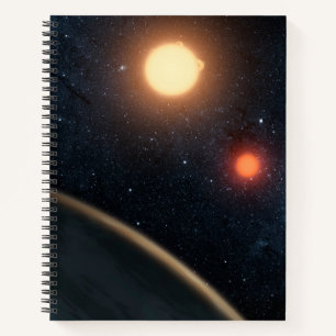 Carnet Concept de l'artiste illustrant Kepler-16b.