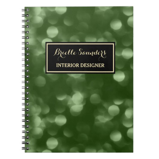 Carnet Concepteur d'intérieur Bokeh Vert (Devant)