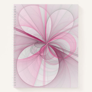 Carnet Conception Abstraite de fractal rose pâle moderne