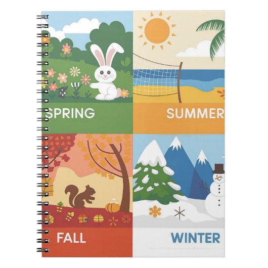 Carnet Conception agréable et éducative 4 saisons (Devant)