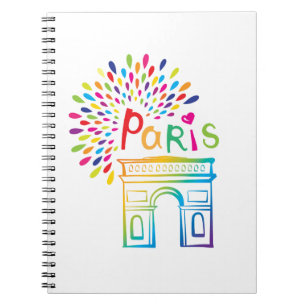 Carnet Conception au néon de Paris France Arc de