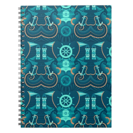 Carnet Conception bleue nautique (Devant)