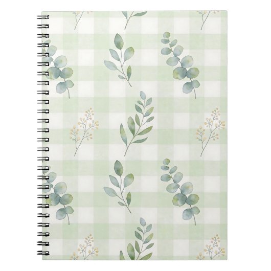 Carnet Conception botanique sans couture vert sauge (Devant)