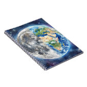 Carnet Conception céleste de galaxie à l'aquarelle Terre (Côté Droit)