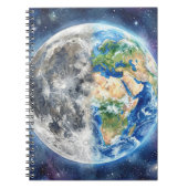 Carnet Conception céleste de galaxie à l'aquarelle Terre (Devant)