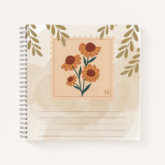 Carnet Conception chic pour amateurs de tampons floraux v (Devant)