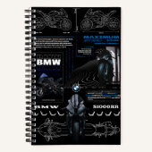 Carnet Conception cool de la moto BMW S1000RR sur carnet. (Recto)