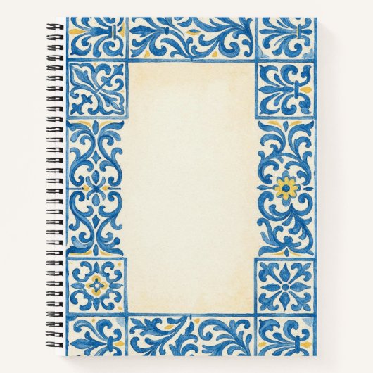 Carnet Conception d'aquarelle fixe portugaise Azulejo (Devant)