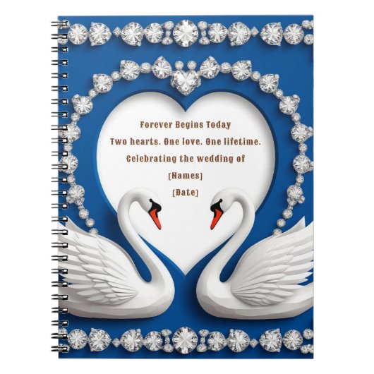 Carnet Conception d'arche de mariage amour cygne diamant (Devant)