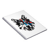 Carnet Conception d'art moderne de visage de Husky géomét (Côté Droit)