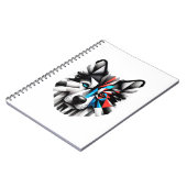 Carnet Conception d'art moderne de visage de Husky géomét (Côté gauche)