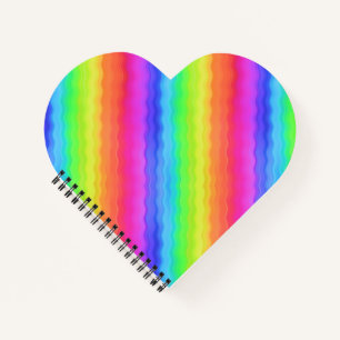 Carnet Conception de arc-en-ciel coloré diagonal ondulé