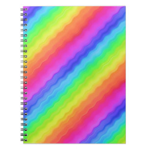 Carnet Conception de arc-en-ciel coloré diagonal ondulé