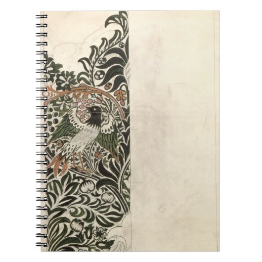 Carnet Conception de bloc du bois non fini de "oiseau et (Devant)