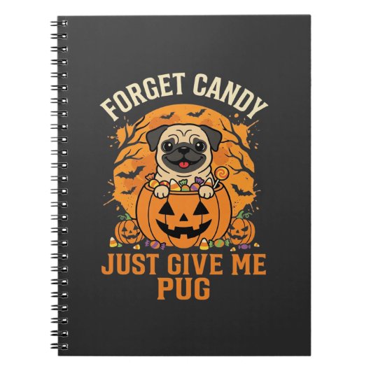 Carnet Conception de bonbons drôle de Pug Halloween_1 (Devant)