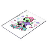 Carnet Conception de Bubble Tea Alien Skateur Kawaii (Côté gauche)