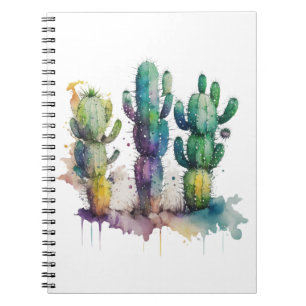 Carnet Conception de cactus avec plaques colorées