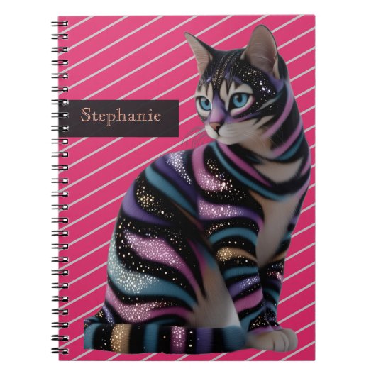 Carnet Conception de chat mignon et nom personnalisé (Devant)