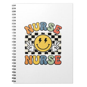 Carnet Conception de chemise à carreaux Smiley d'infirmiè