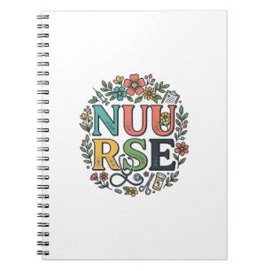 Carnet Conception de chemise d'infirmière florale Art méd