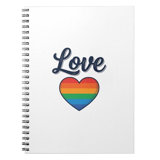 Carnet Conception de chemise vectorielle Love Rainbow Hea (Devant)