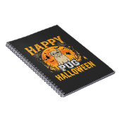 Carnet Conception de chien effrayant Halloween Pug heureu (Côté Droit)