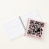 Carnet Conception de code QR minimal rose blush Scannez-m (Intérieur)