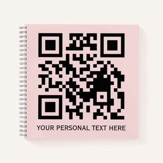 Carnet Conception de code QR minimal rose blush Scannez-m (Devant)