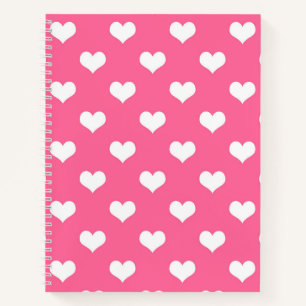 Carnet Conception de coeurs adorables roses blancs 