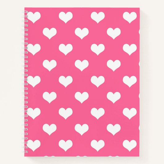 Carnet Conception de coeurs adorables roses blancs  (Devant)