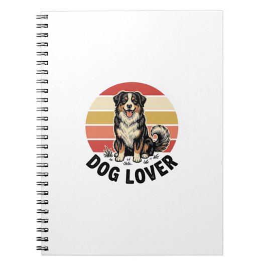 Carnet Conception de coucher de soleil de chien mignon gr (Devant)