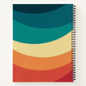 Carnet Conception de courbes colorées de style rétro (Dos)