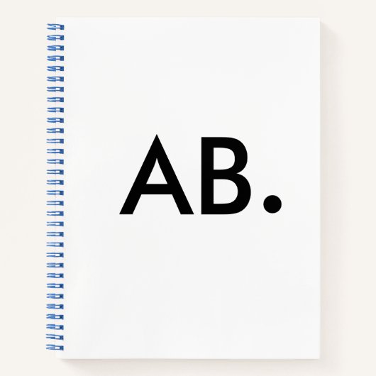 Carnet Conception de déclaration d'initiales modernes et  (Devant)