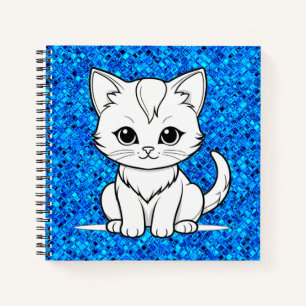 Carnet Conception de dessin au trait de chaton stylisé-52