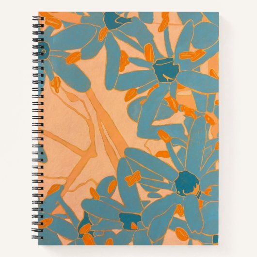 Carnet Conception de feuille contemporaine pêche (Devant)