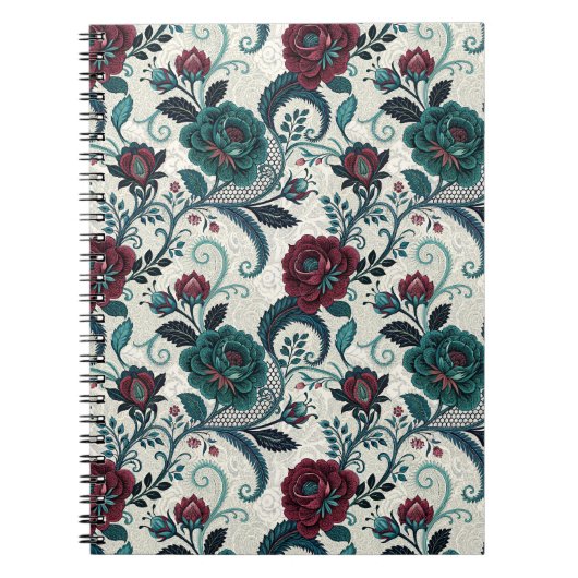 Carnet Conception de filigrane floral gothique de fleurs (Devant)