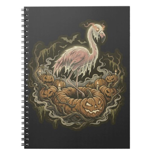 Carnet Conception de flamant rose effrayant pour Hallowee (Devant)